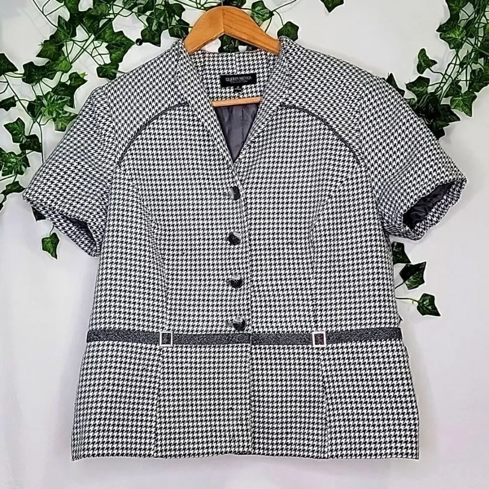 John Meyer Collection. Gray Hounds Tooth Blazer. Size 14. EUC